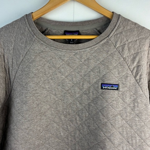 Patagonia light brown Women's Organic Cotton Quilt Crewneck sweatshirt size Med - Picture 3 of 9